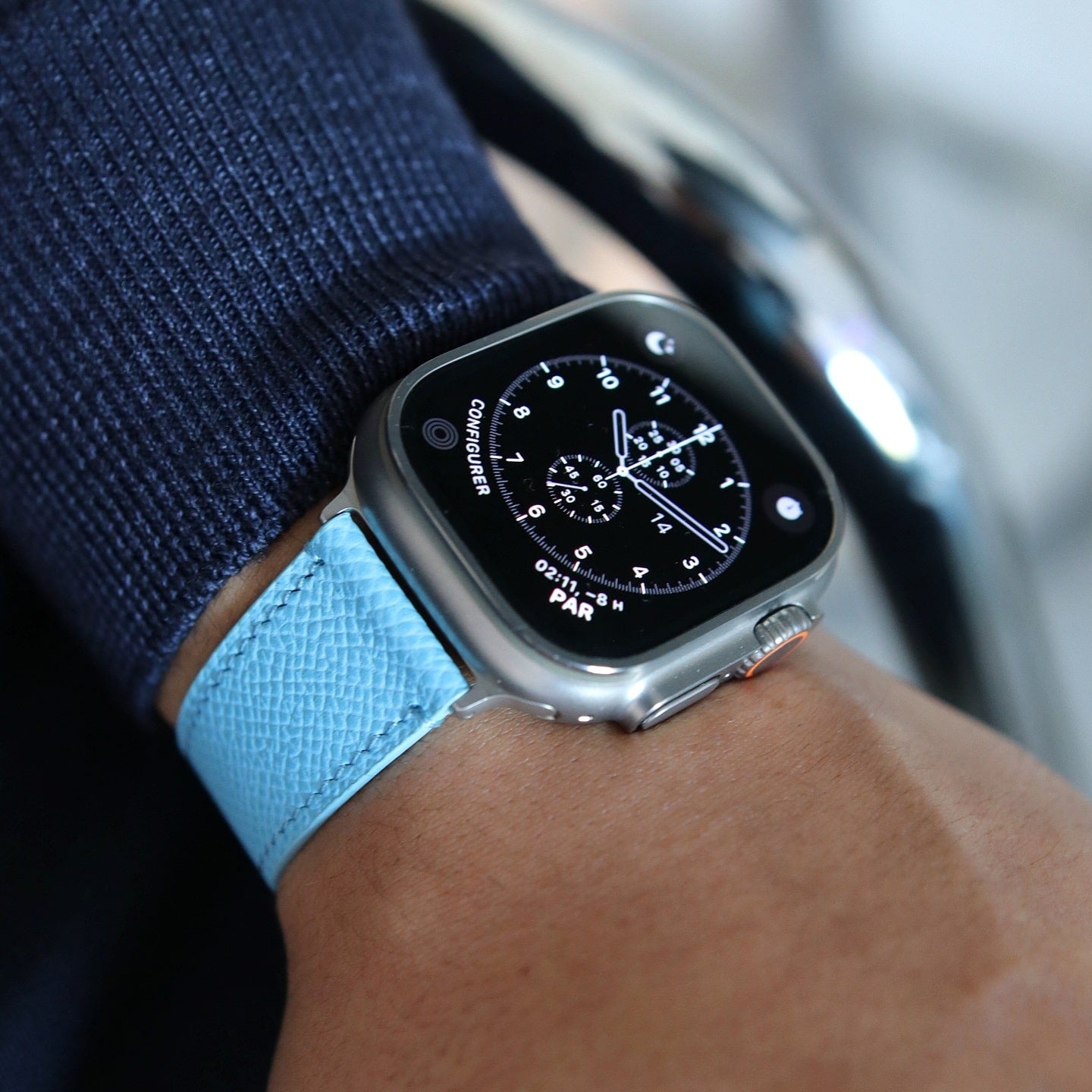 Apple Watch Band - Miami Blue Duo Edition - French Epsom leather