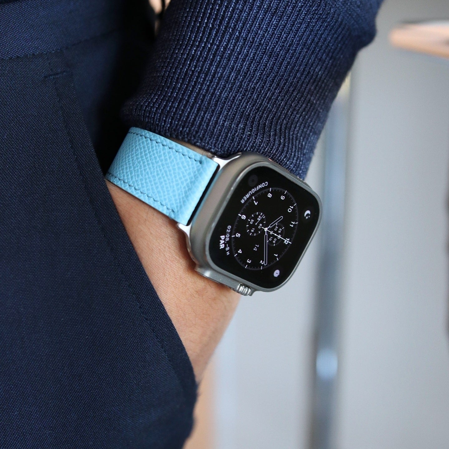 Apple Watch Band - Miami Blue Duo Edition - French Epsom leather