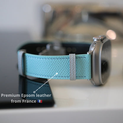 Apple Watch band - Blue Lagoon Edition - French Epsom leather